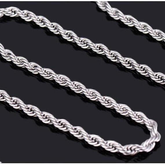 High-end long matching chain men's Korean twist chain silver necklace men's jewelry hanging chain