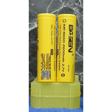 baterai BASEN 18650 2600mAh 3.7v sepasang authen