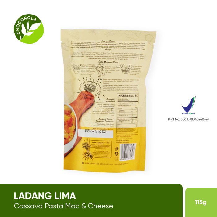 

Ss5Gg Ladang Lima Cassava Mac & Cheese Pasta Singkong 115 Gr Ff045