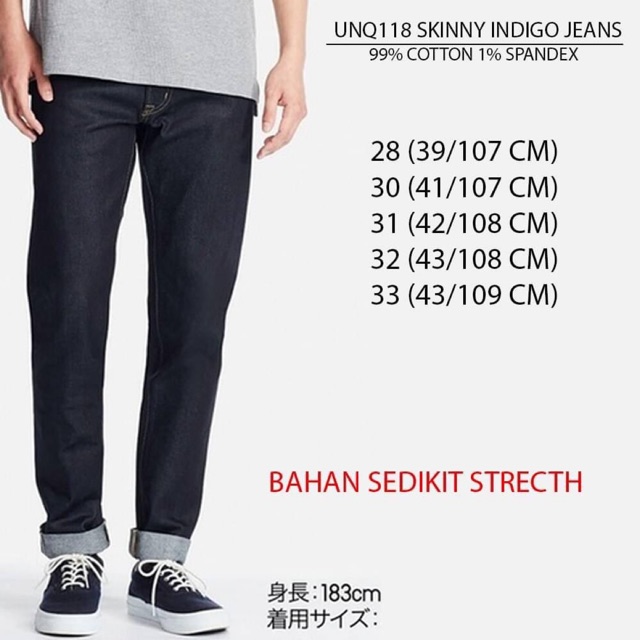 Celana panjang jeans pria branded UNIQLO original stretch