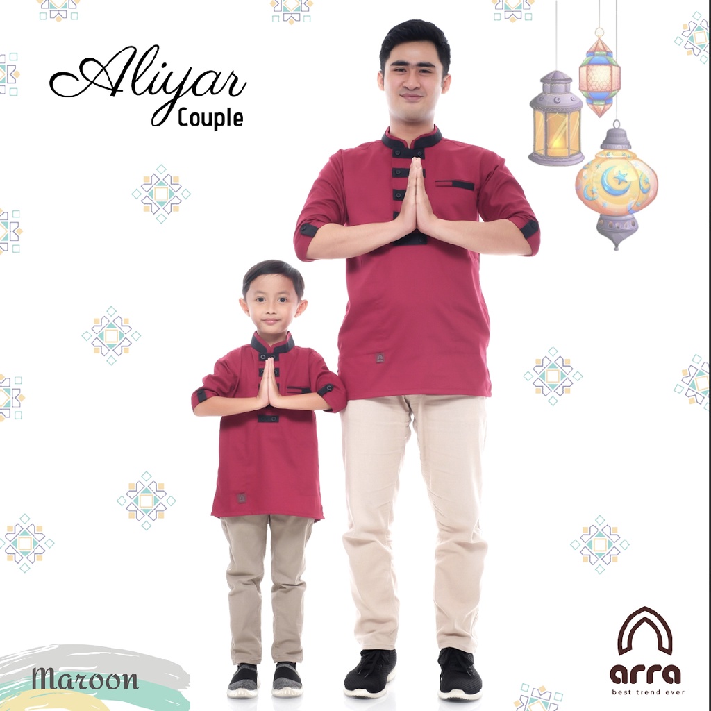 Baju Koko Couple Ayah Dan Anak Lengan Pendek Arra Aliyar Kokoh Muslim Kurta Pakistan