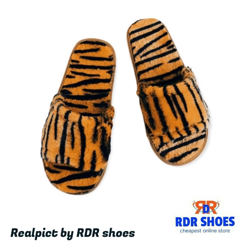 sandal rumah kokop harimau / tiger full bulu