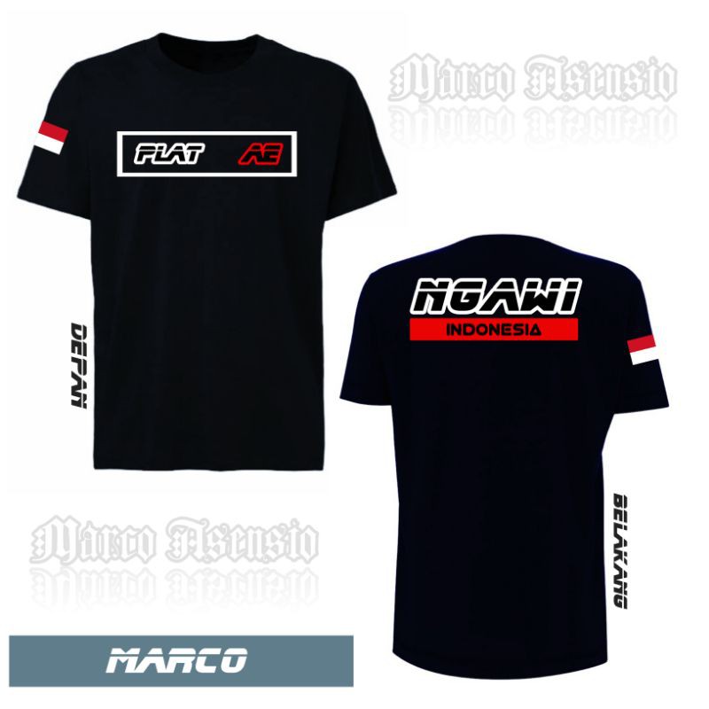 T-SHIRT KAOS PREMIUM FASHION PRIA MAUPUN WANITA DESAIN MA1 TULISAN PLAT AE NGAWI