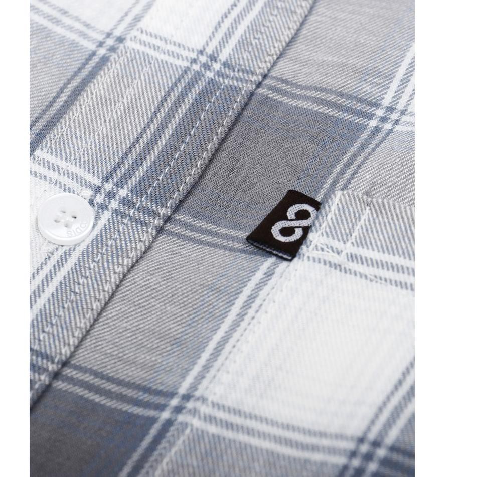 COD shopee BROODIS Flanel Kemeja Pria Motif Terbaru White Burgundy だ