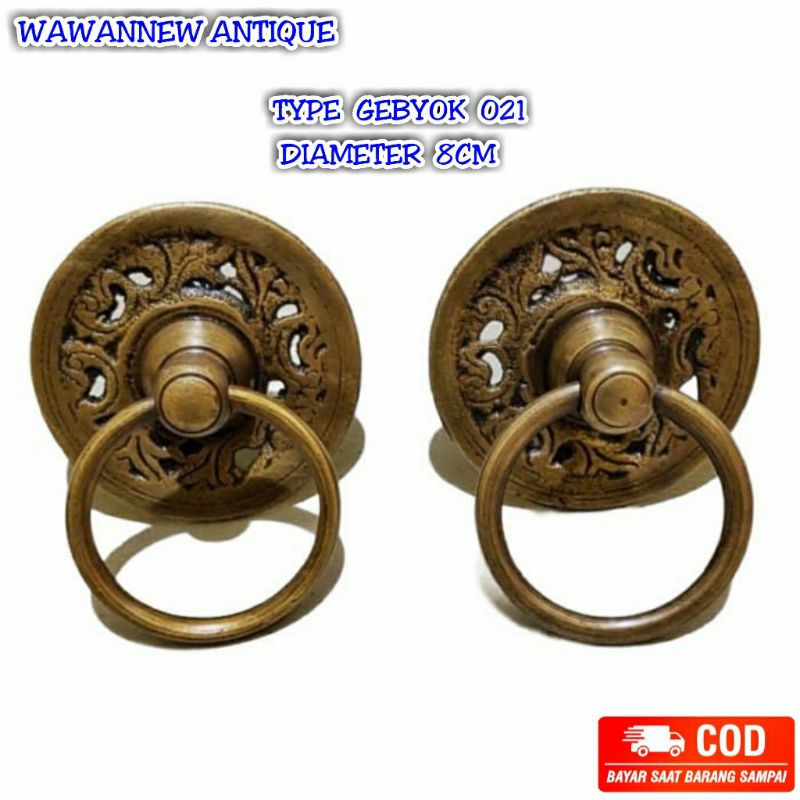 Handle Pintu / Tarikan Pintu Rumah Gebyok Kuningan Antik 021