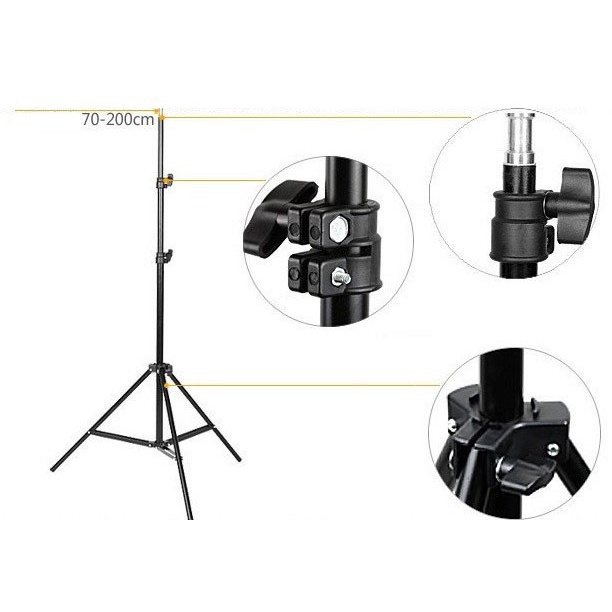 (100% BARANG ORI) TaffSTUDIO Portable Lighting Stand Tripod 3 Section 200cm - SN303