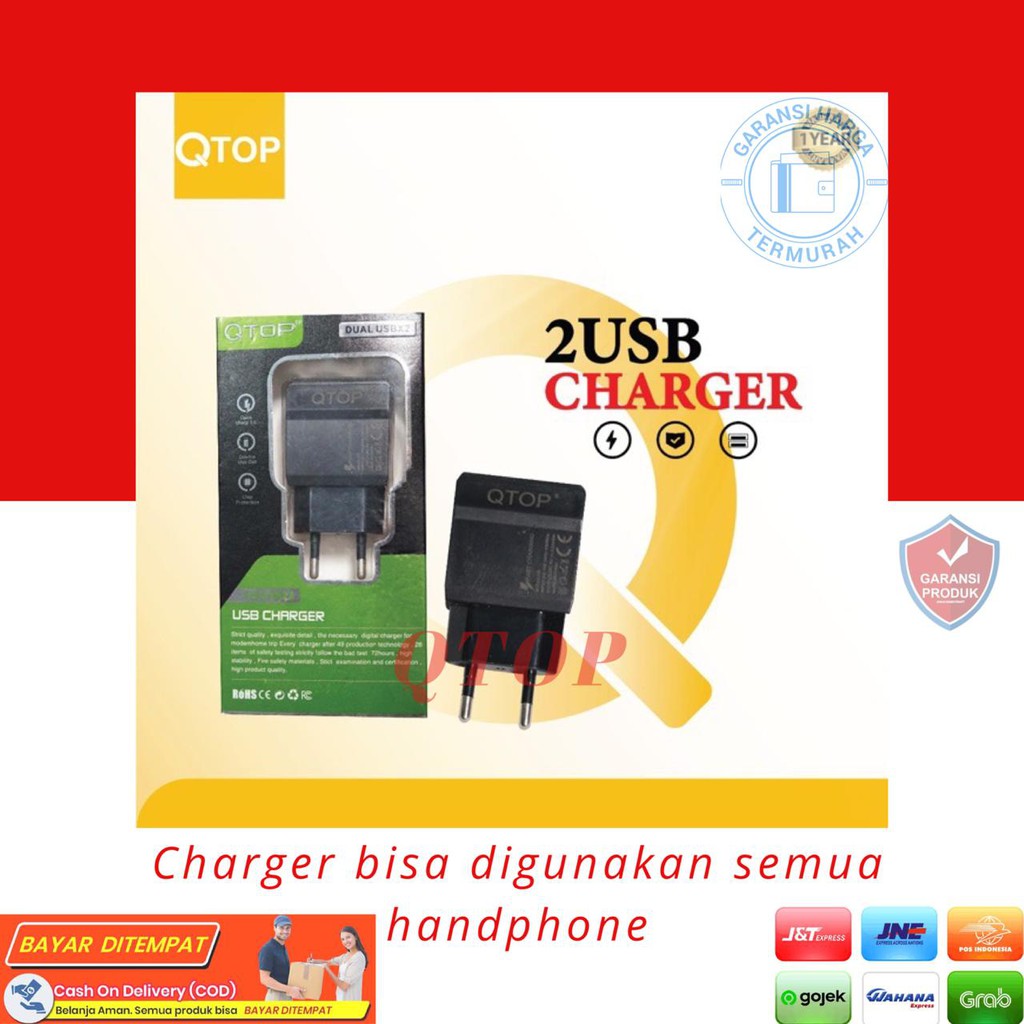 Batok QTOP 2output 3.5A Quick Fast Charging