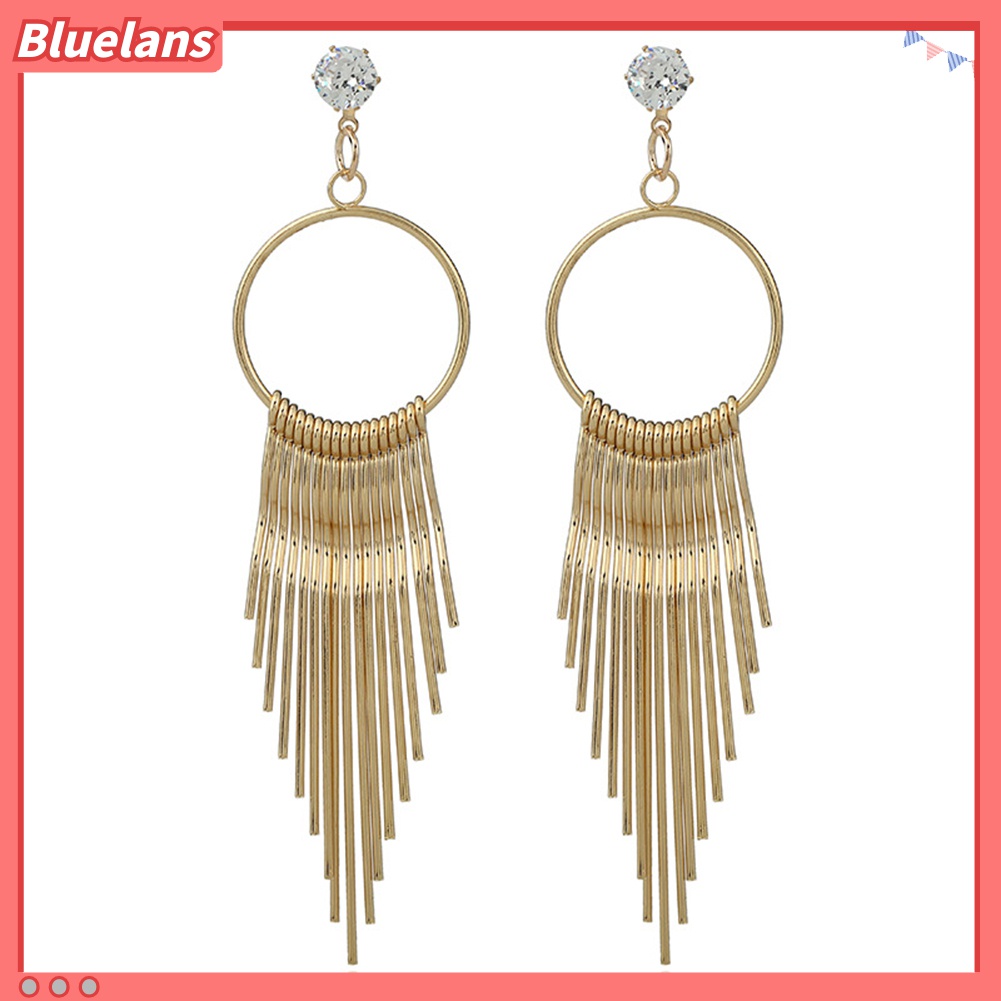 Anting Rumbai Panjang Bahan Logam Anti Alergi Untuk Wanita