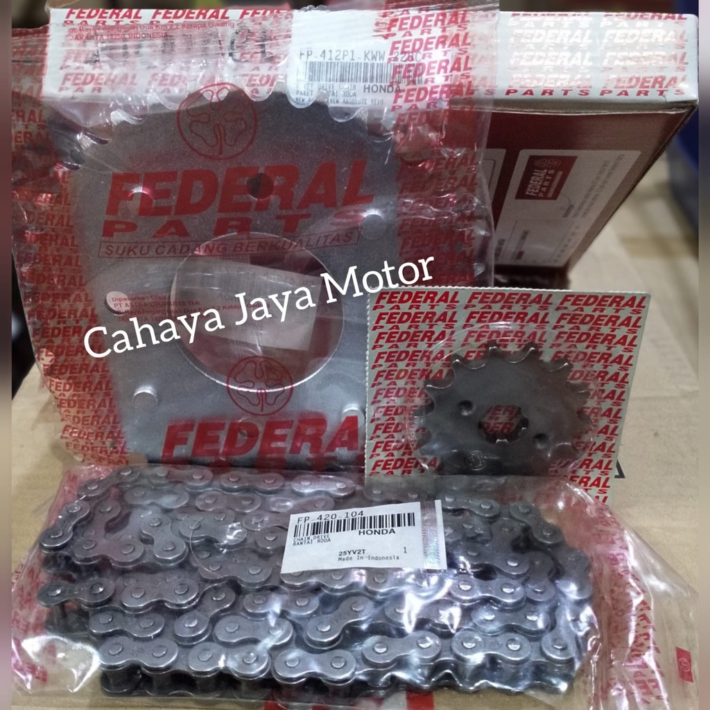 Girset Gear Set Rantai Set Motor Blade New Revo KWW Federal