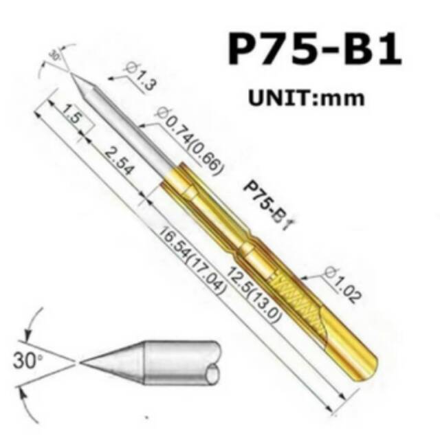 Pin PCB tes New P75-B1 Cusp Spear Spring Loaded Test Probes Pogo Pins For Home Tool