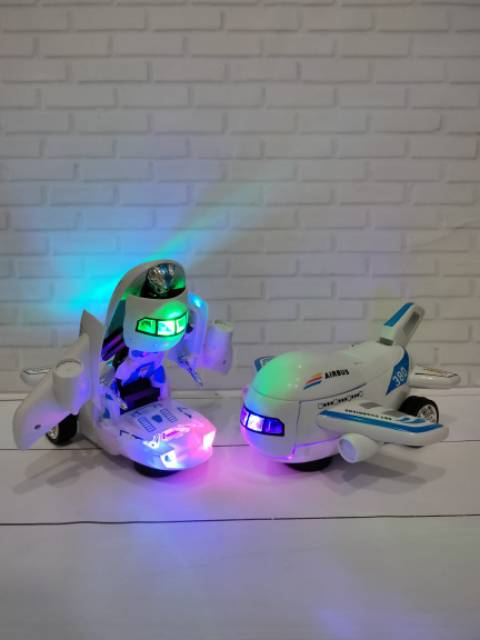 READY ROBOT TRANSFORMER AIRBUS 2 IN 1 RC PESAWAT TRAVEL