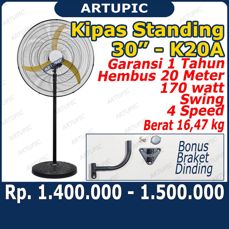 Kipas STANDING Fan 30 inch merk K20A Kipas Angin 30&quot; Berdiri Standing Kandang Gudang Garasi DLL