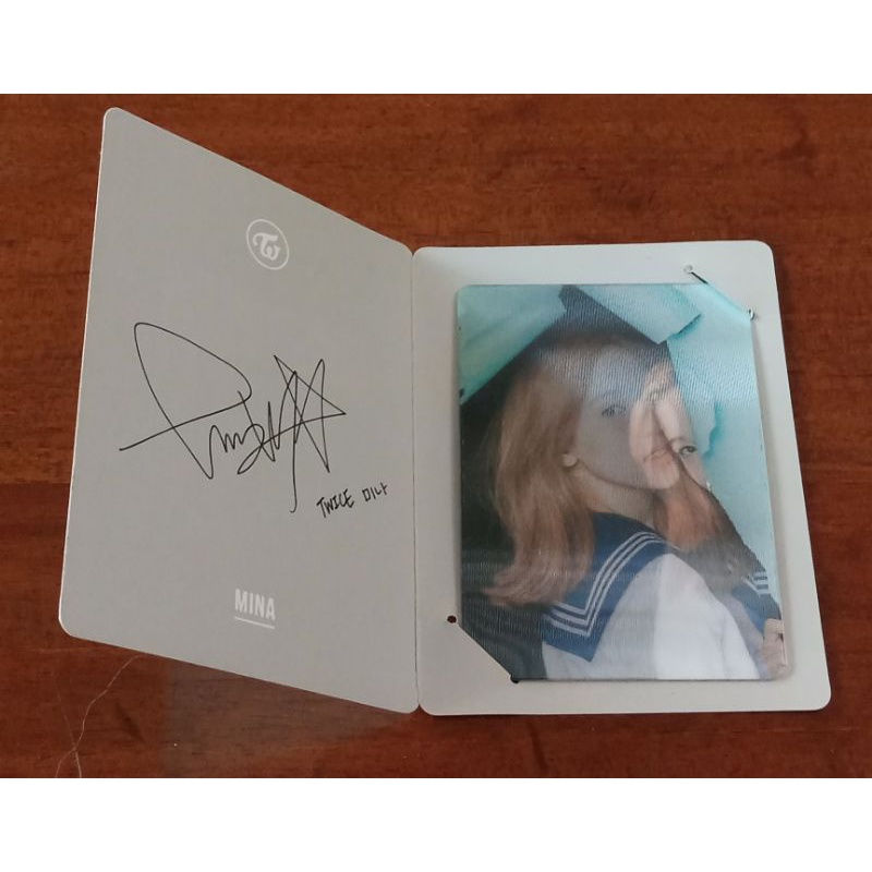PC PHOTOCARD OFFICIAL SPECIAL CARD LENTI LENTICULAR CARD + HOLDER MINA TWICE PAGE TWO MINT