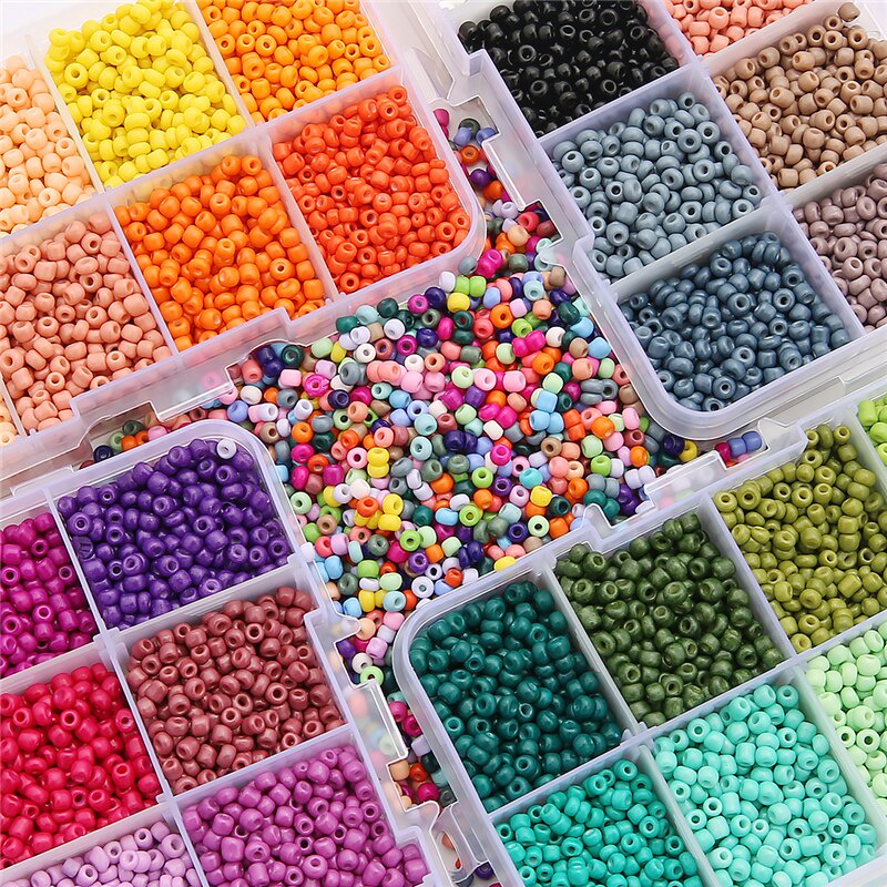 3400 Pcs/Box 3mm Manik-manik Biji Kaca Ceko Pesona Kristal Spacer Manik-manik Warna-warni Untuk Gelang Membuat Perhiasan Kit DIY Aksesoris Set