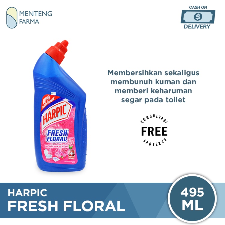 Harpic Fresh Floral 495 ML - Pembersih Toilet Efektif Membunuh Kuman