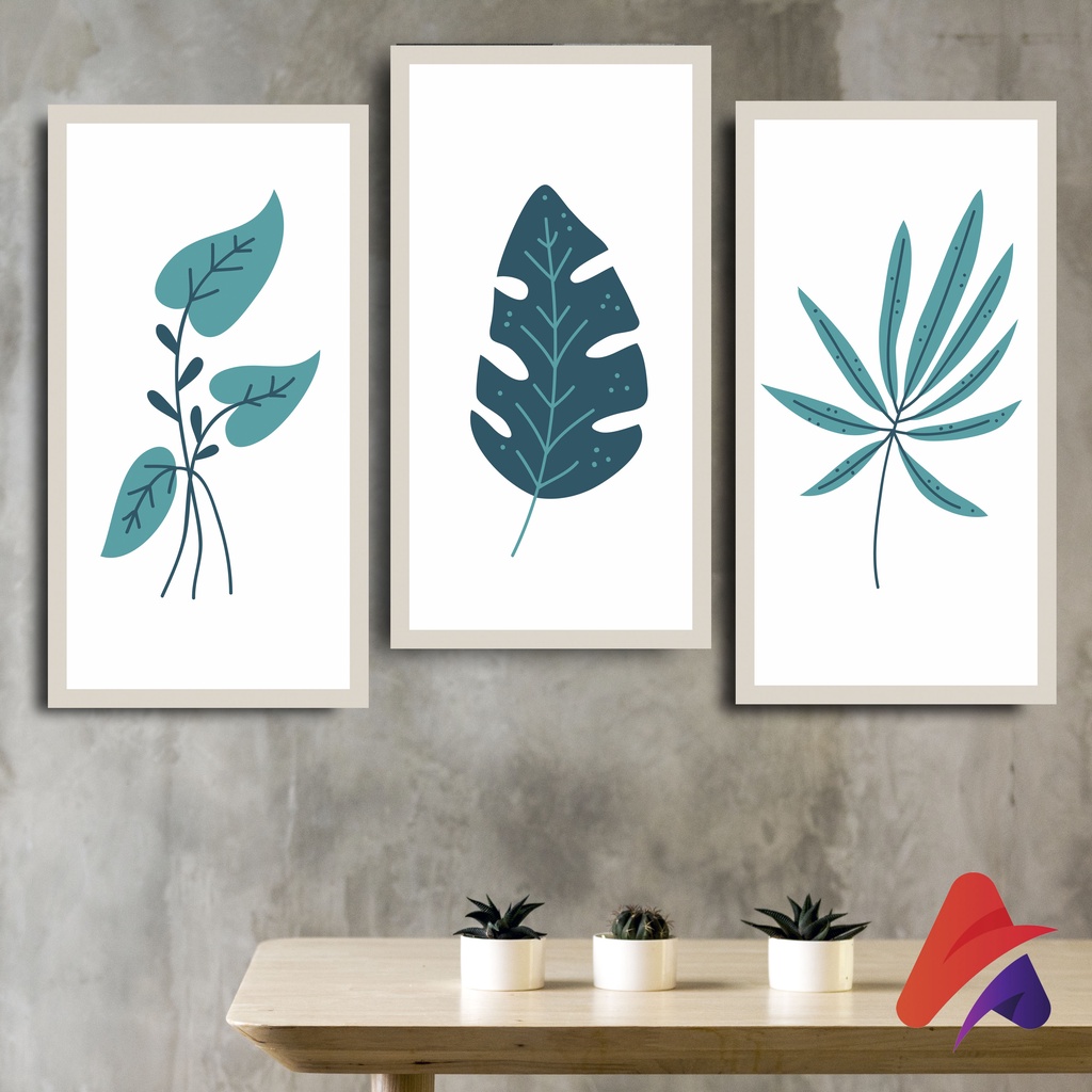 HIASAN DINDING DAUN VEKTOR WALL DECOR PAJANGAN POSTER KAYU DINDING DAUN LEAF DAUN VEKTOR