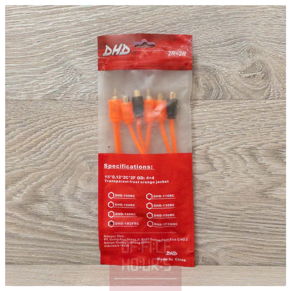 Kabel RCA Cabang Y DHD (1 Male 2 Female RCA Jack Cable) - 1M2F