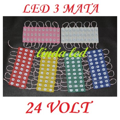 LAMPU LED MODUL 3 MATA SMD 8218 24V 1.5WATT WATERPROOF VARIASI ETALASE MOBIL MOTOR NEONBOX 24VOLT