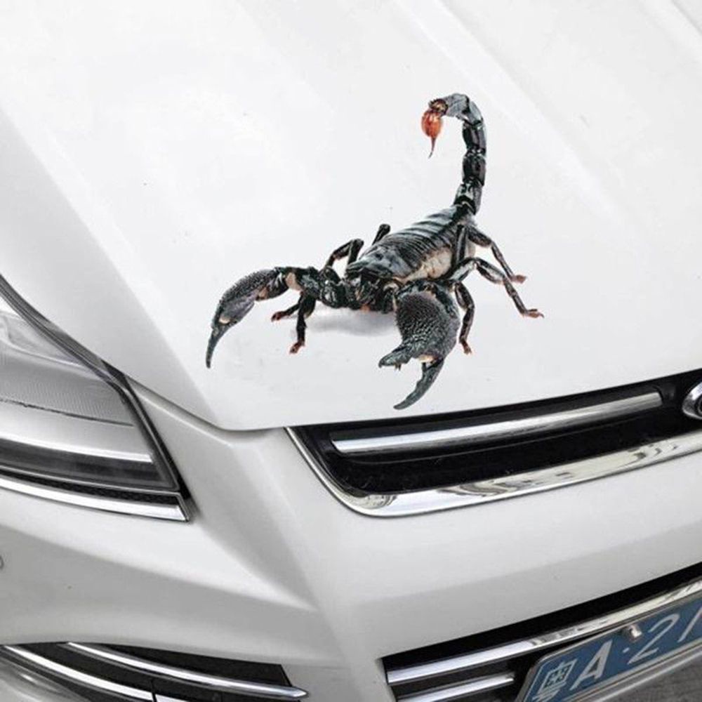 Suyou Stiker 3d Motif Kalajengking Scorpion Untuk Dekorasi Jendela Mobil