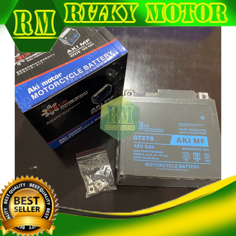 Crun GTZ7S Accu Kering Aki Motor Honda Vario 125 Techno FI MF 12V 5Ah Sale RM1333