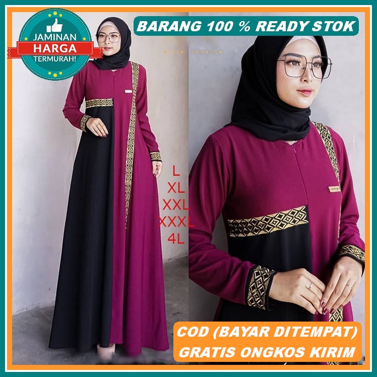 Baju Gamis Brukat Wanita Remaja Terbaru 2022 Maxy Pricila Model Kekinian Edisi Lebaran Bahan Brokat 