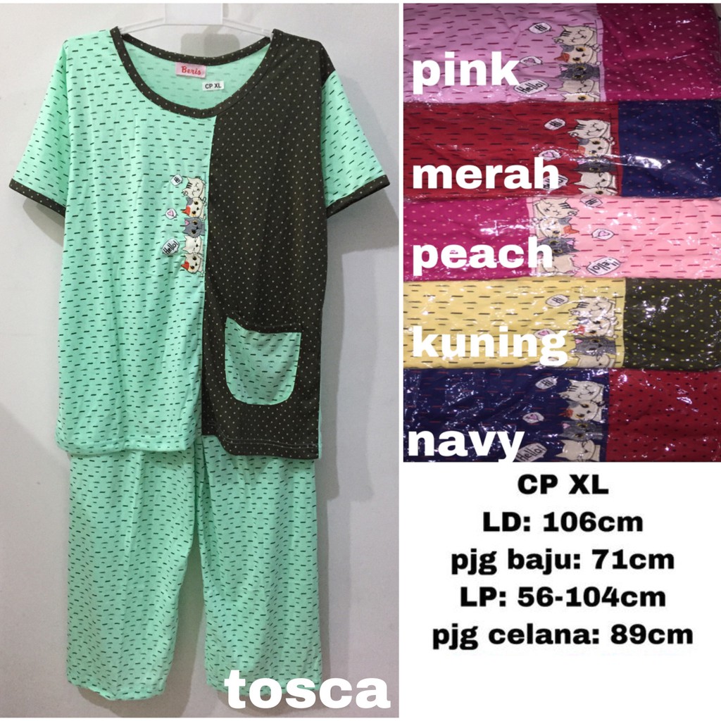 BAJU TIDUR BERIS CP XL - HELLO CATS