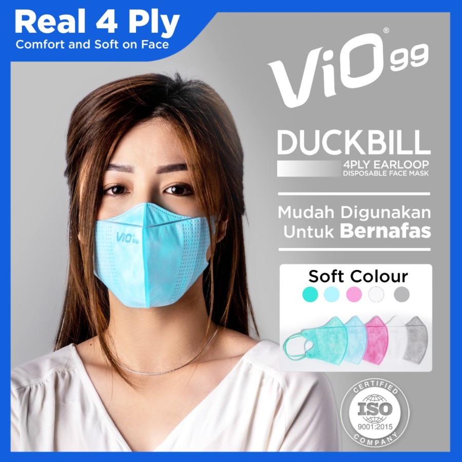 Masker Vio Duckbill 4ply Light Colour Isi 25+5pcs