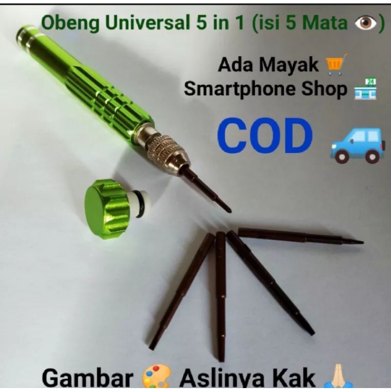 OBENG SET OPENING 5 IN 1 MAGNETIC ISI 5 MATA DAN LEM PEREKAT KESING B7000 15 MILI