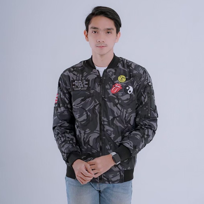 Jaket Bomber Soft Good Army Pria Original Distro - Bomber Loreng