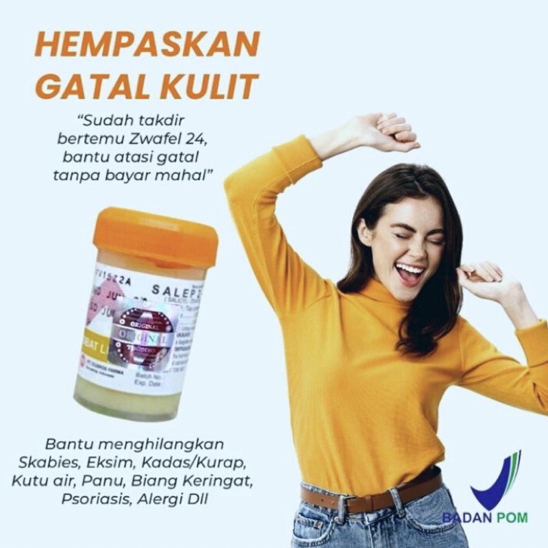 Salep Gatal Zwafel 24 Original 100% | Obat Saleb Gatel Panu Kadas Kurap Kutu Air Eksim