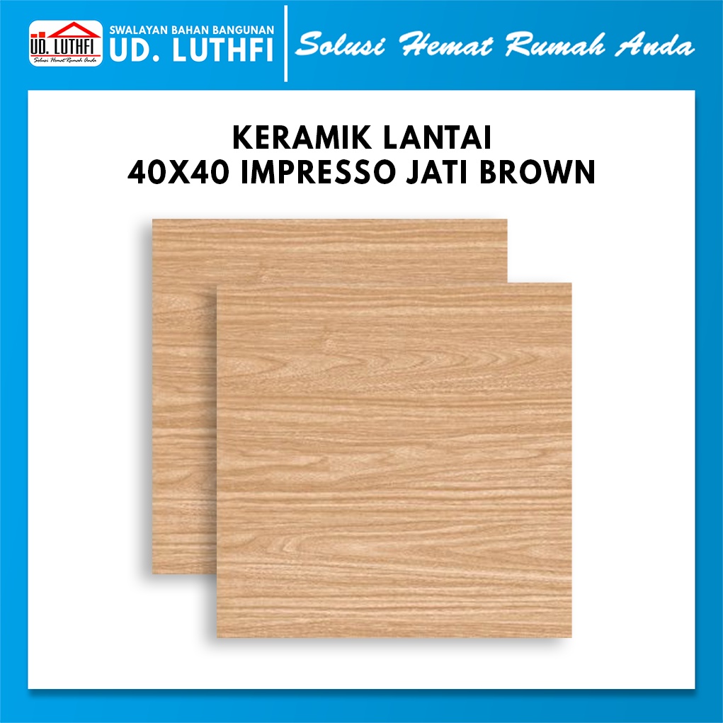 Keramik Lantai Motif Kayu 40x40 KIA Impresso Jati Brown A