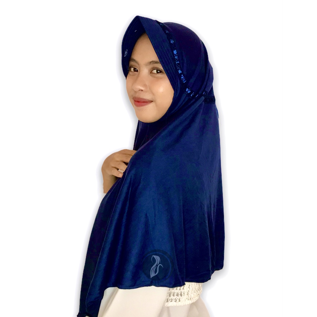 Kerudung Sekolah Hemy Serut Pita Ukuran XL SMA