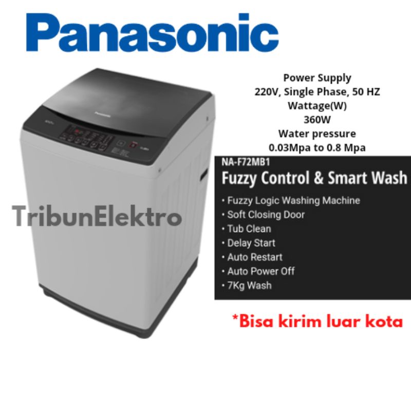 Mesin Cuci Panasonic 1 Tabung Top Loading 7kg NAF 72MB1