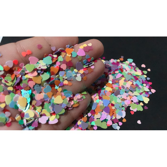 Heart glitter love sprinkle nailart scrapbooking craft clay resin