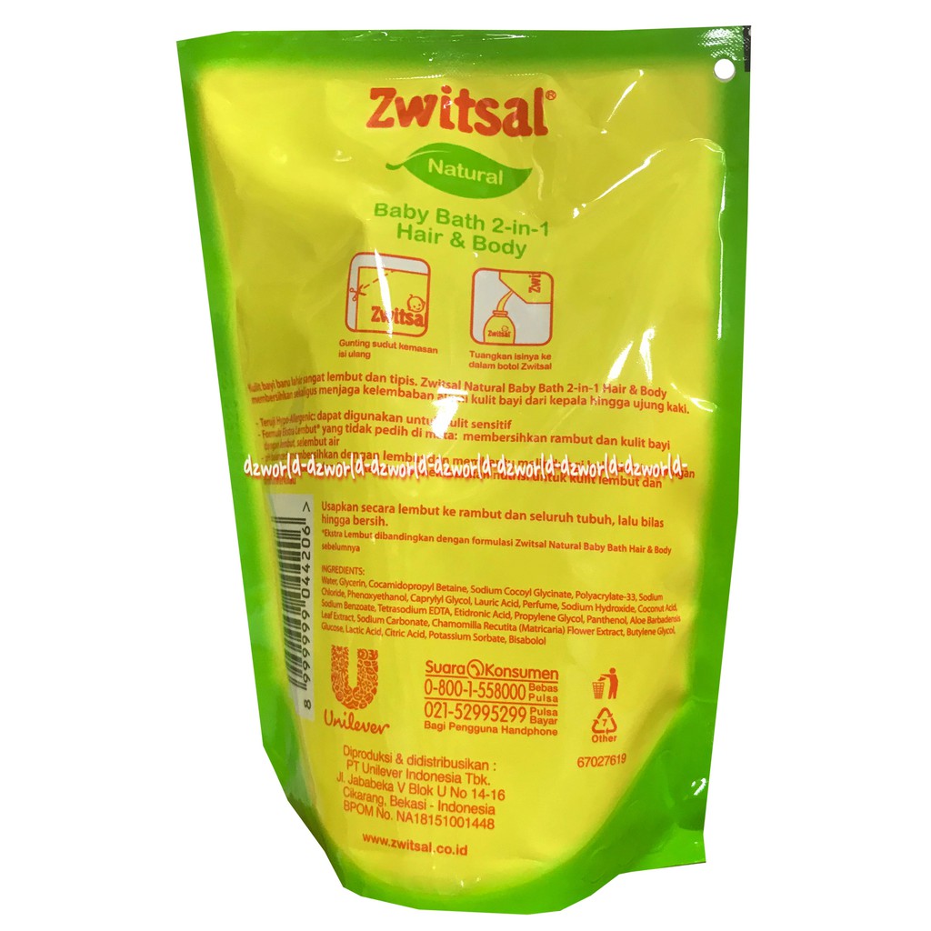 Zwitsal Baby Baby 450ml Bath Hair &amp; Body 2-1 Sabun Dan Shampoo Bayi