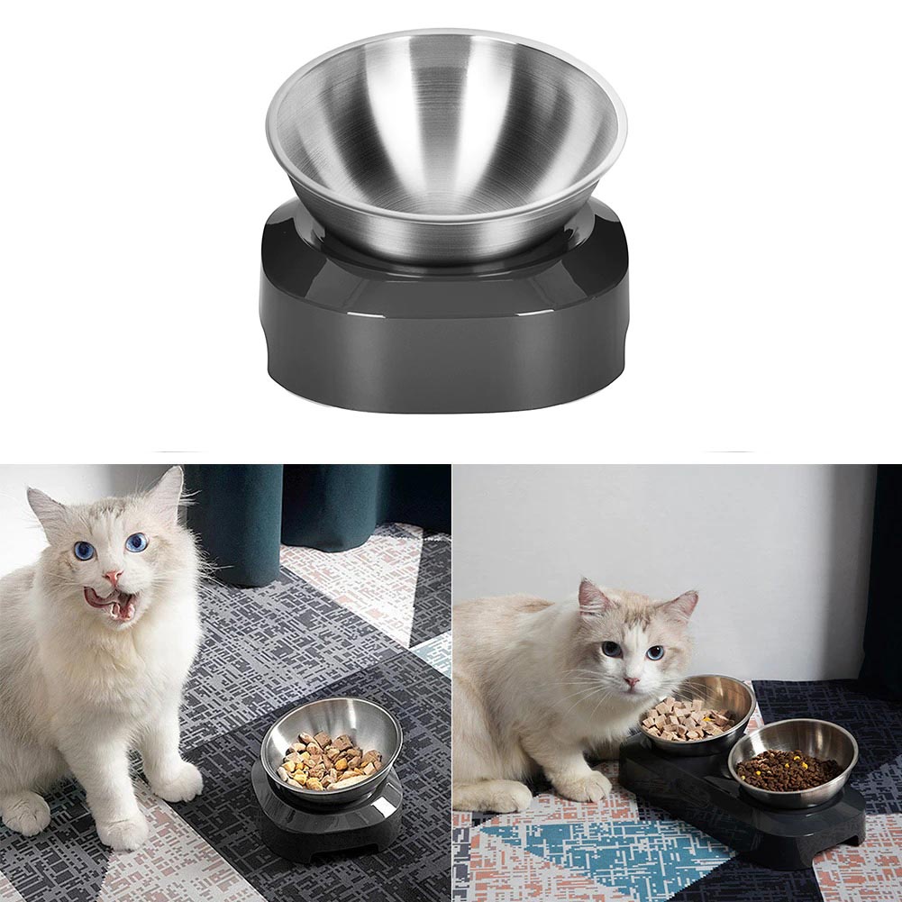 Tempat Wadah Baskom Makan Hewan Peliharaan Kucing Anjing Feeding Dishes Double Bowl Stainless Steel dual Tebal Minum PInk Cute Blue Anti Slip