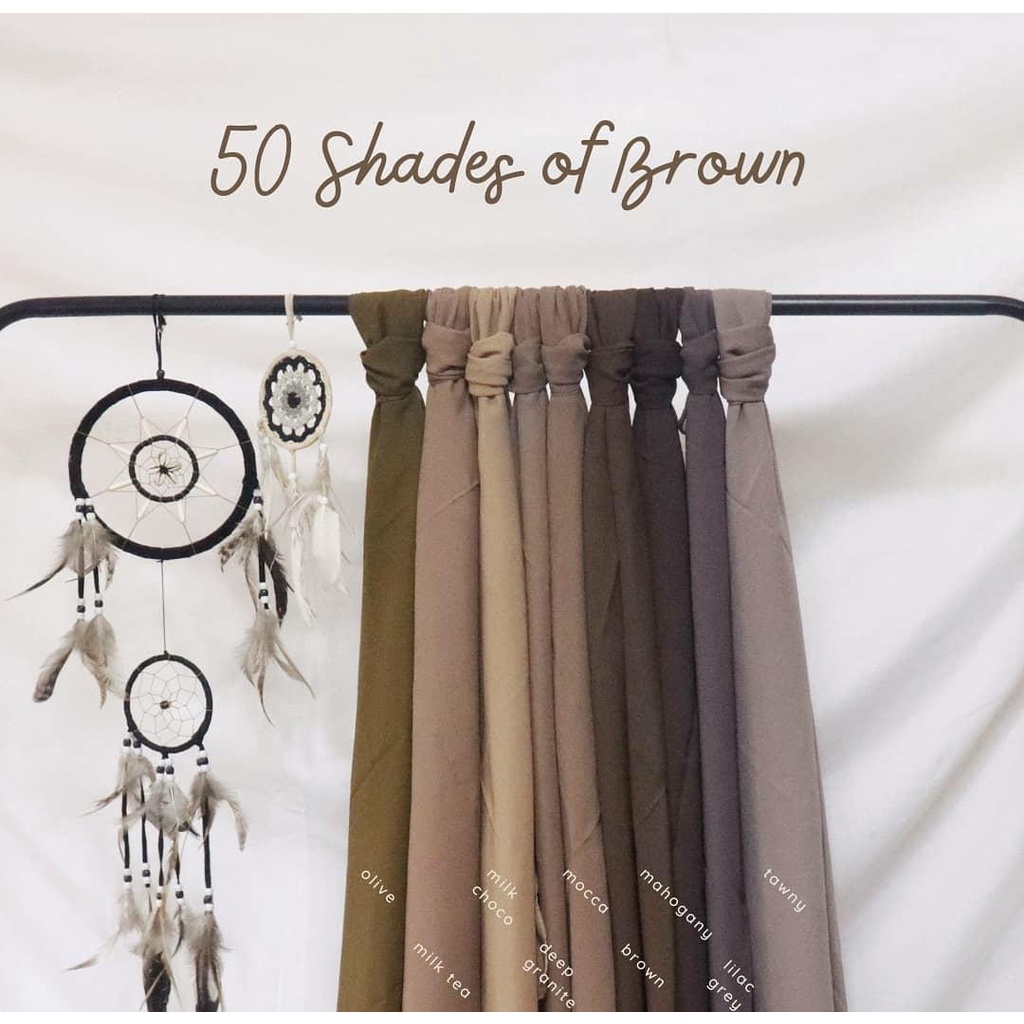 (TERMURAH) hijab Segiempat Bella Square Pollycotton premium Seri Shades lilac Grey/Olive/Milk Tea/Mi