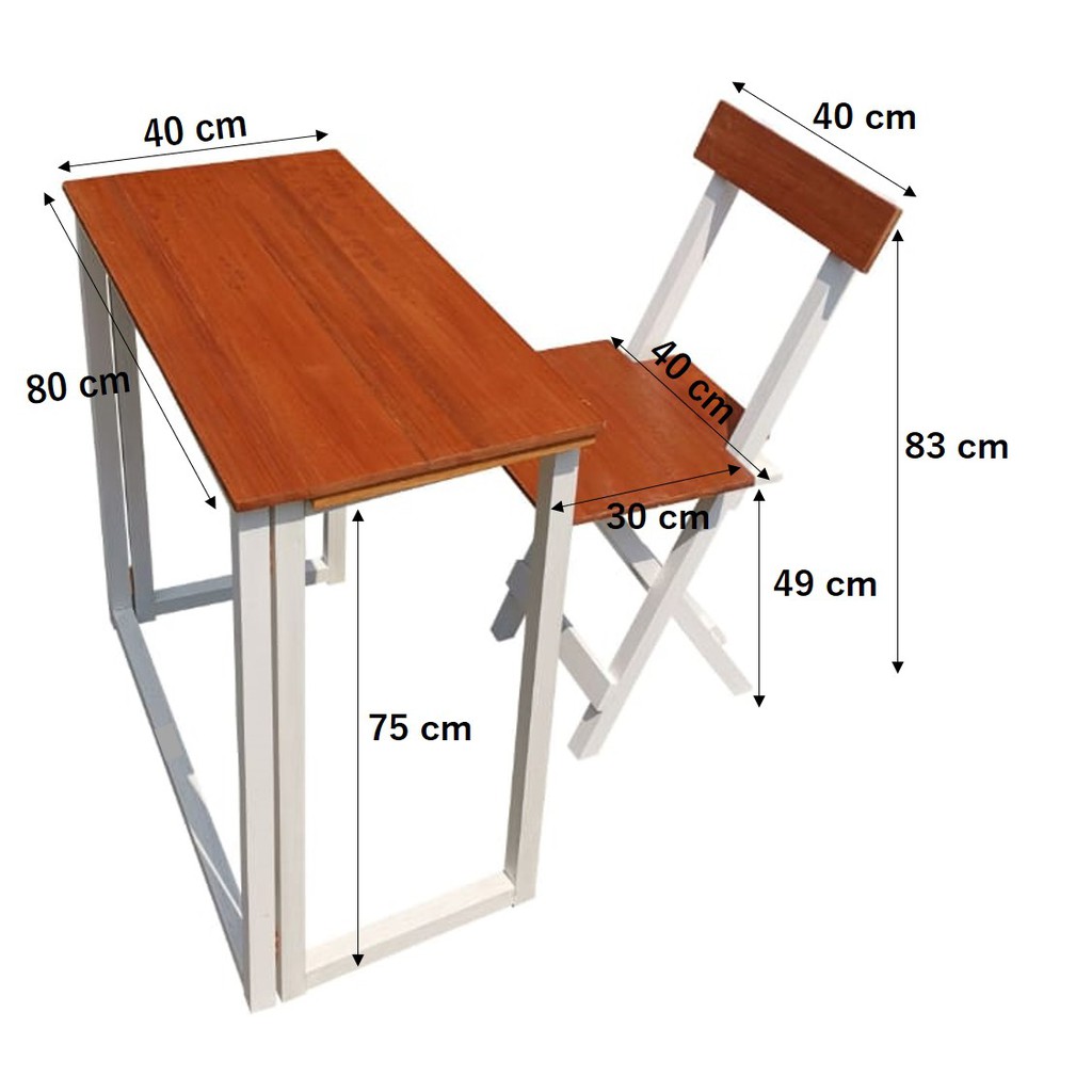 Meja Lipat  80x40 cm Tinggi  75 cm Kursi  Lipat  Set 