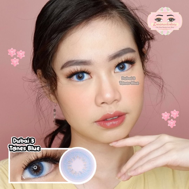 Softlens Dubai 3 Tones Blue / Biru Normal Minus Beda Minus