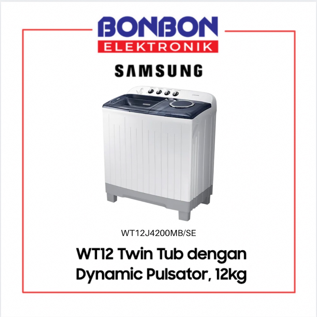 Samsung Mesin Cuci 2 Tabung 12KG WT12J4200MB/SE