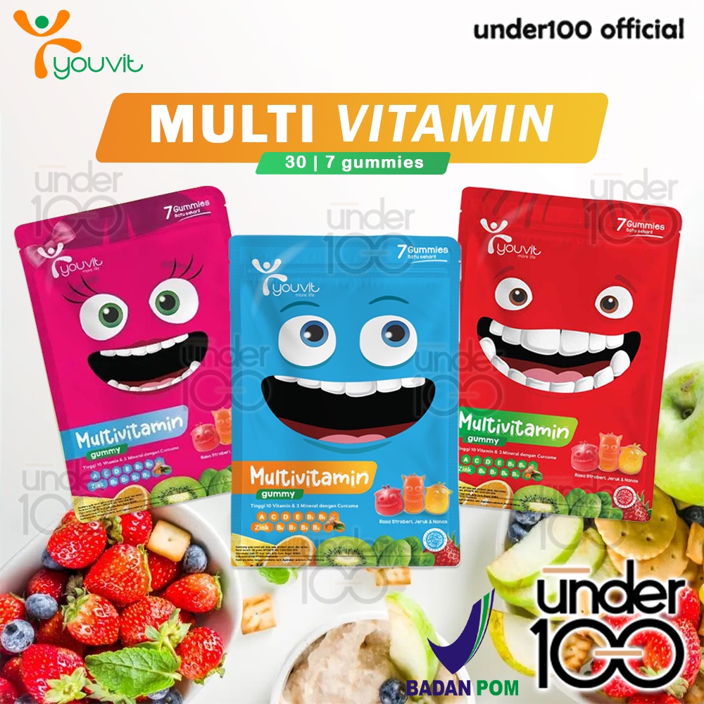 ❤ Under100 ❤ Youvit kids | anak | multivitamin | 1 sachet @ 7 Gummies | Multi Vitamin BPOM Halal