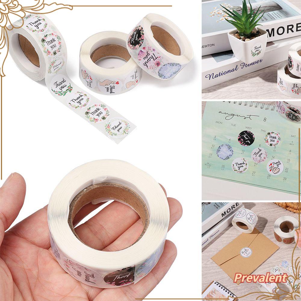500pcs / Roll Perekat Segel Kemasan Desain Thank You Untuk Dekorasi Pernikahan