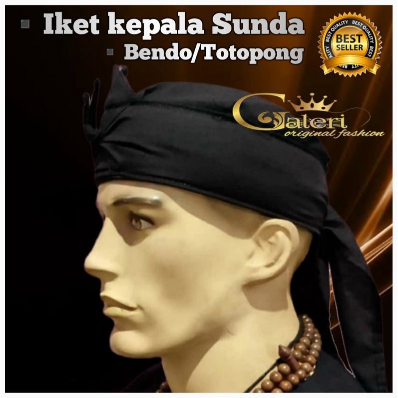 Ikat kepala Sunda hitam polos