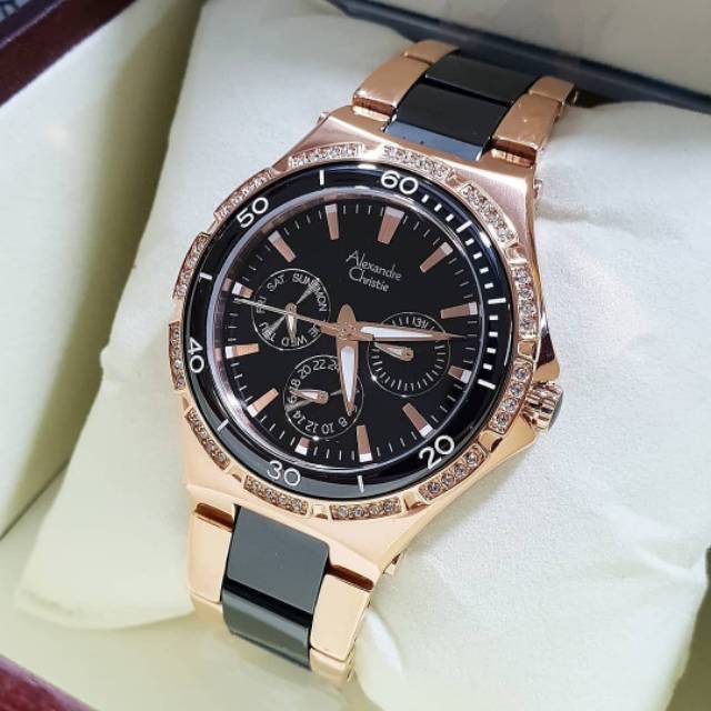 JAM TANGAN WANITA ALEXANDER CRISTIE ORIGINAL AC2294 KERAMIK GARANSI/ALEXANDRE CHRISTIE CEWEK AC 2294