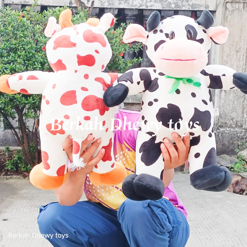 Boneka Sapi Standing Tinggi 50cm dan Tinggi 30cm Berlabel SNI sanagat cocok untuk mainan anak boneka animal