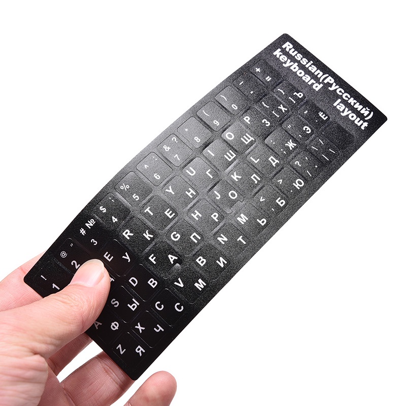 {LUCKID}Russian Standard Computer Keyboard Layout Stickers W/ White &amp; Amp White Letters