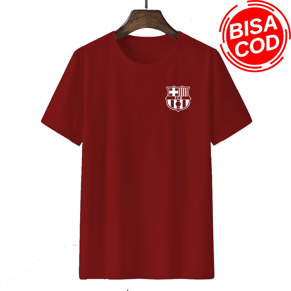 Kaos pria || kaos distro pria motip BARCELONA || Kaos pria sablon digital Berkualitas Unisex MS086