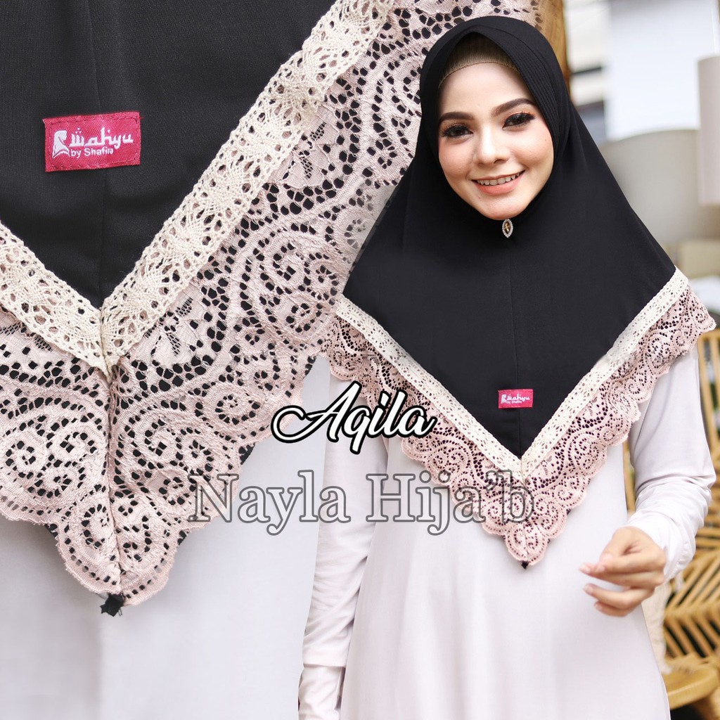 KERUDUNG INSTAN MODEL BERGO AQILA RENDA HIJAB INSTAN JERSEY PREMIUM NAYLA HIJAB