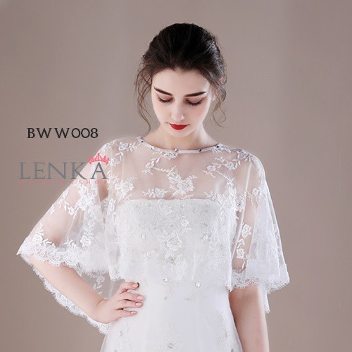 [READY STOCK] BOLERO PENGANTIN PESTA RENDA BROKAT AKSESORIS WEDDING BWW008