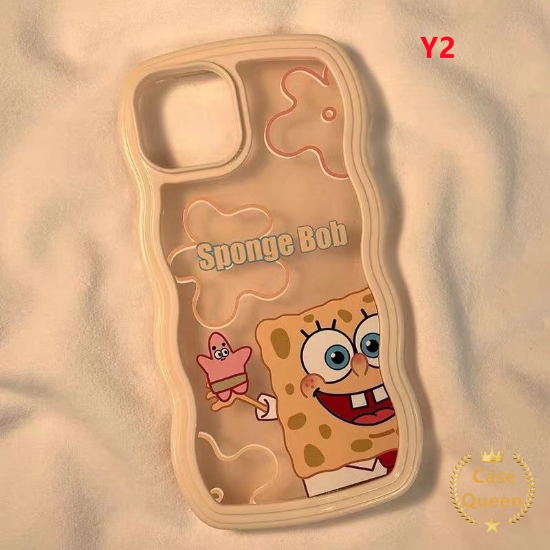 Casing SpongeBob Redmi 12C A1 10 9 9A 9C NFC 9T 10A 10 Redmi Note10 10s 11s 10 Pro Max Plus Kartun Patrick Star Wavy Edge Shockproof Casing Belakang TPU Lembut